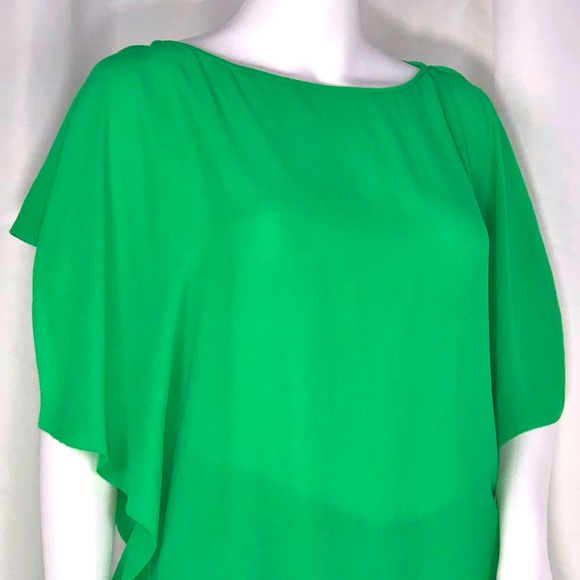 Halston Heritage Green Silk Tie & Open Back Blouse - Picture 9 of 15